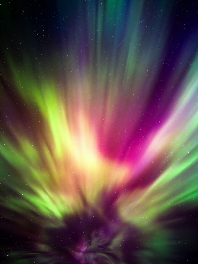 a colorful aurora bore in the night sky