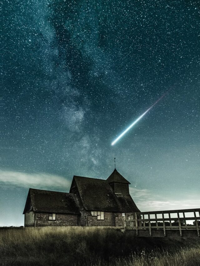 brown house under stary night