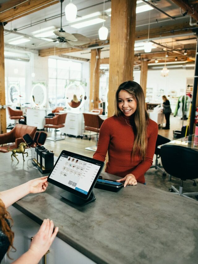 two women near tables