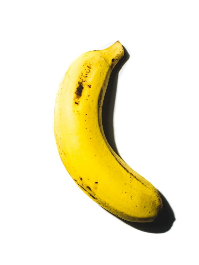 yellow banana on white background