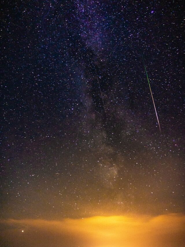 landscape photo of meteor shower